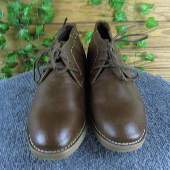 Dexter Brown Faux Leather Lace Up Chukka Boots Casual Dress Shoes Mens Size 10.5 main image 8